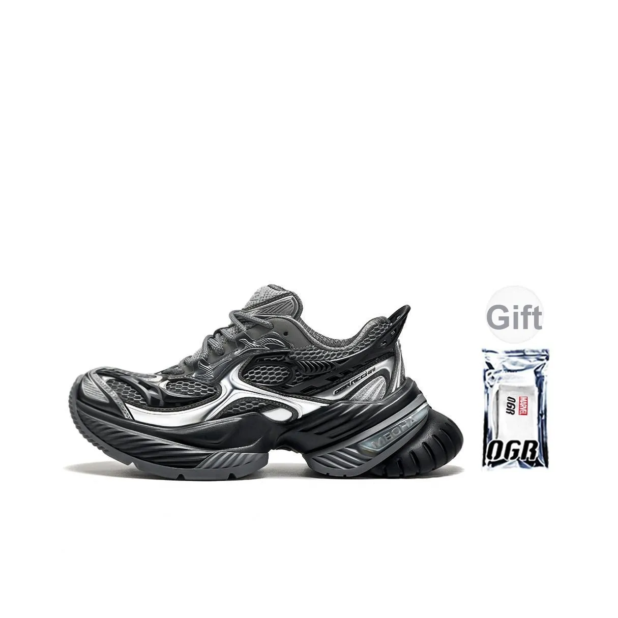 OGR Износостойкие Дышащие Увеличивающие Высоту Низкие Кроссовки для Бега Унисекс Ironwood Черный