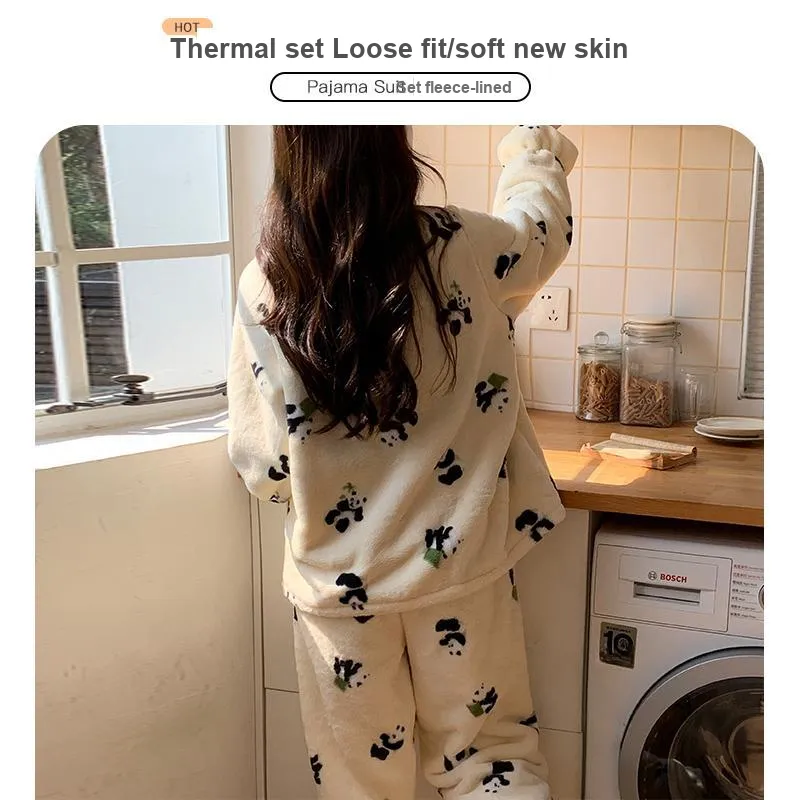 OUSHIBO Pajama Set Women's Apricot-3