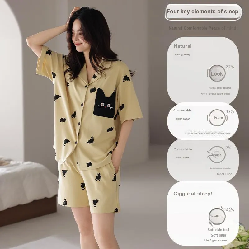 Maultiay Pajama Set Women's Yellow-1
