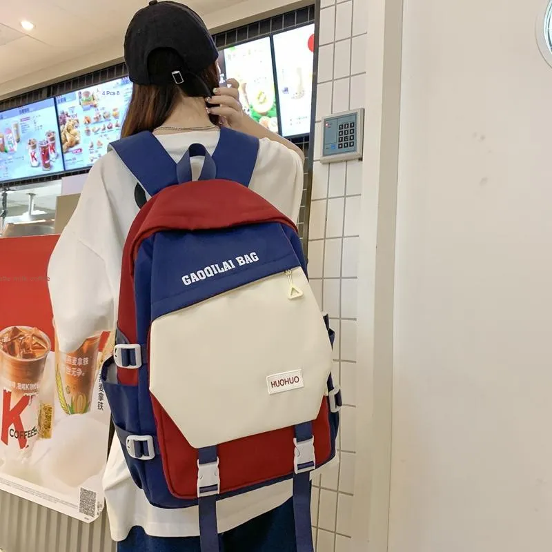 Single Warehouse Nylon Backpack Unisex Multicolor-13