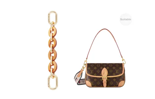 Lan Bao Fan Shoulder Strap Bag Brown One Shoulder Extended Resin Pearlescent