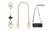 Gold-Tone (Decorative Chain 40cm+Black White Four-Leaf Clover Heart Clasp 16cm)