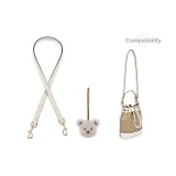 (Compatibility Trumpets) Ecru 1.1cm Width Litchi Grain Gold-Tone Lock 65cm+Beige Bear