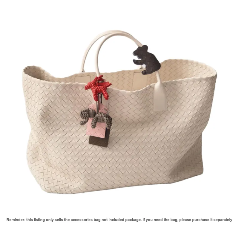 Bottega Veneta Lambskin Bag Charm Bag Accessory Men's Gray-2