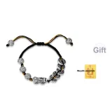 Sterling Silver Five Emperors' Coins Bead Chinese Auspicious Animal Bracelet[Comes with Small Treasury Gold Sticker]