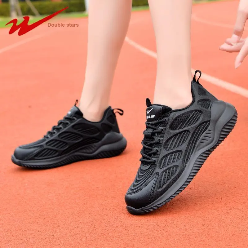Binary Cushioning Rebound Lightweight Breathable Slip Resistant Low Top Casual Shoes Unisex All Black-8