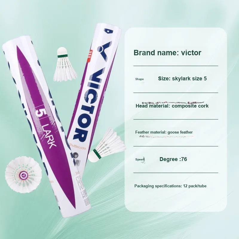VICTOR LK 5 Skylark 5 12 Pack Goose Feather Shuttlecocks-1