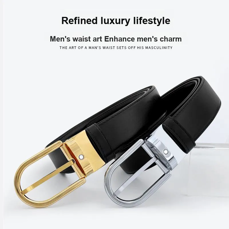 ROBINHOOD Top Grain Cow Leather Belts Men's 3.5cm-2