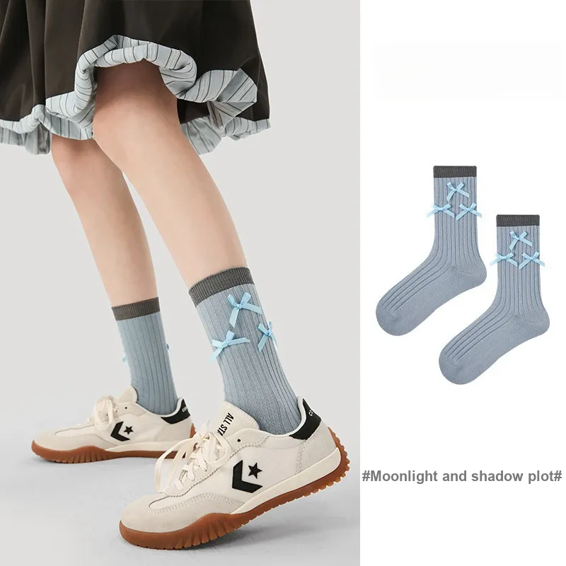 Vine Color Mid Calf Socks Women's 3 Pack Moonlight Shadow-2