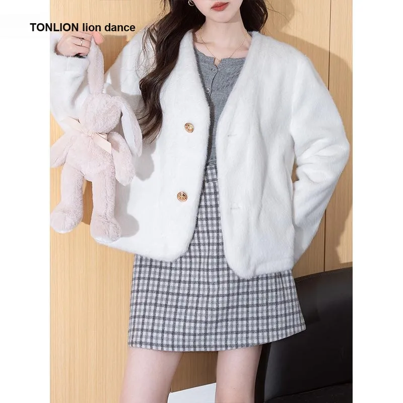 Tonlion Белый Женские Меховые изделия