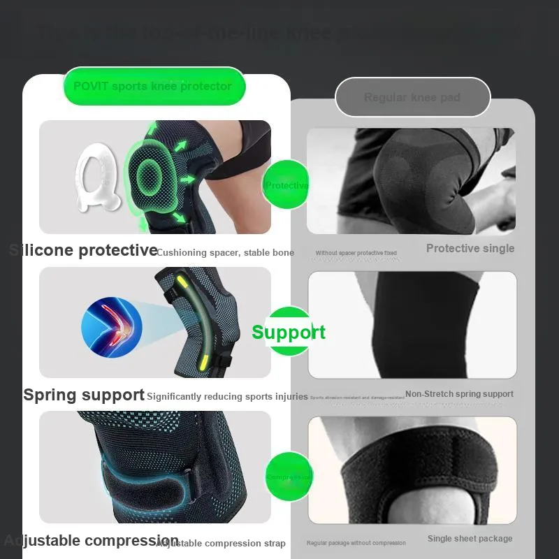 POVIT Knee Pads Rubber Elastane Silicone Running, Badminton, Basketball Men's-18