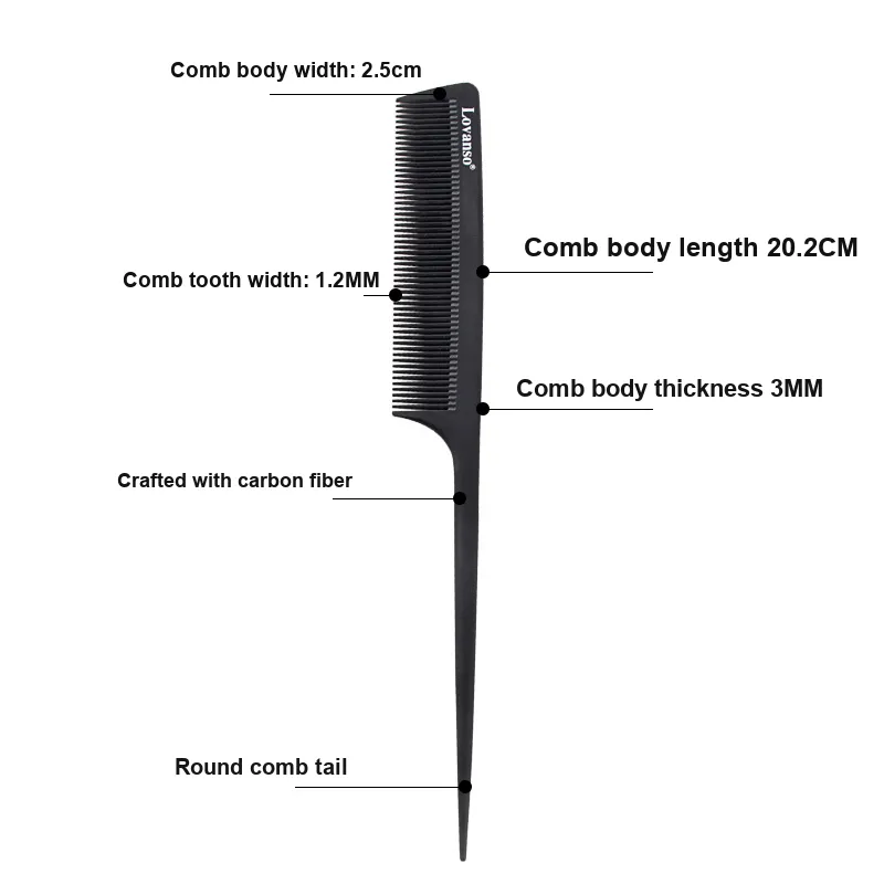 LOVANSO Sharp tailed Comb Anti Static-8