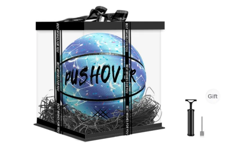 PUSHOVER PU Basketball Blue Tie Dye Size 7 Glow In The Dark Unisex-0