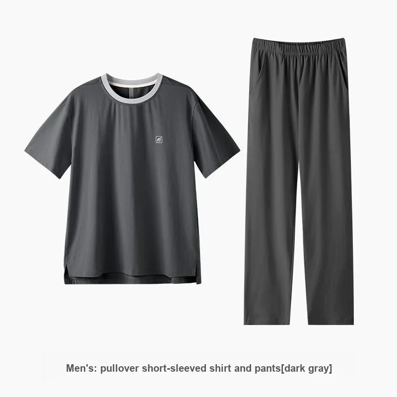 ZAO FU NIAO Pajama Set Men's Dark Gray-1
