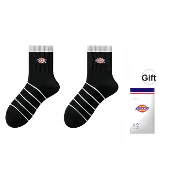 Dickies Classic Stripes Design Moisture-Wicking Breathable Fall And Winter Crew Socks Unisex