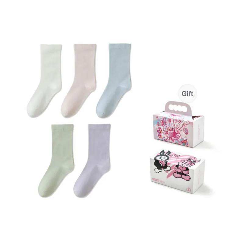 PLAN IN Mid Calf Socks Women's Box 5 Pack-7
