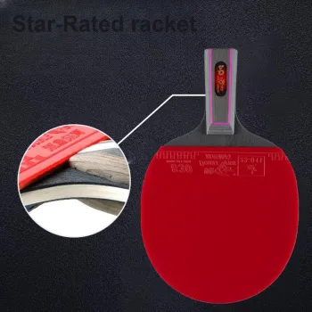 DOUBLEFISH Ping Pong Paddles Unisex Pure Wood Red/Black