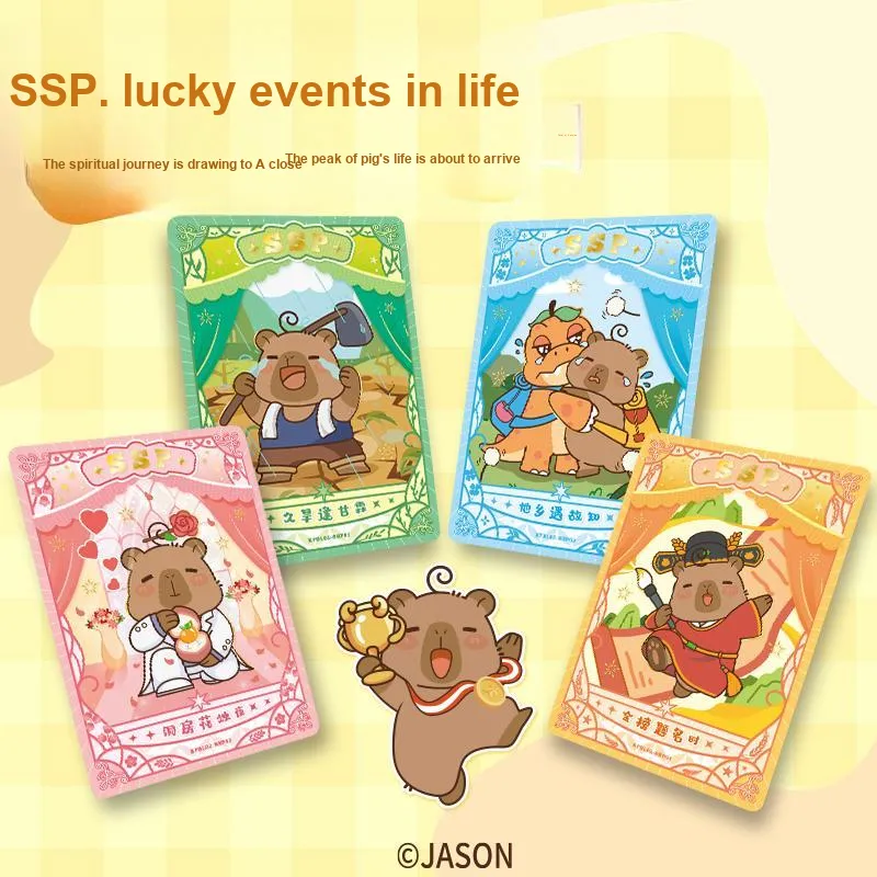 CARD.FUN Deluxe Version Collectible Card  The Pig's Learning Journey Capybara IP/Anime Cards 20 Packs/box-1
