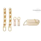 15cm Extender Chain with Door Buckle, 2 Pack[Crossbody Recommended]+Abrasion-Resistant Buckle (Cream White)
