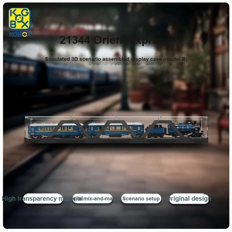 KGBOX Used For LEGO Building Block IDEAS 21344 Orient Express Train Figure Display Case Model Accessories-14