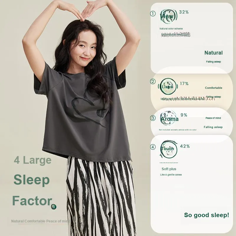 Aannsfam Pajama Set Women's Whale Gray-2