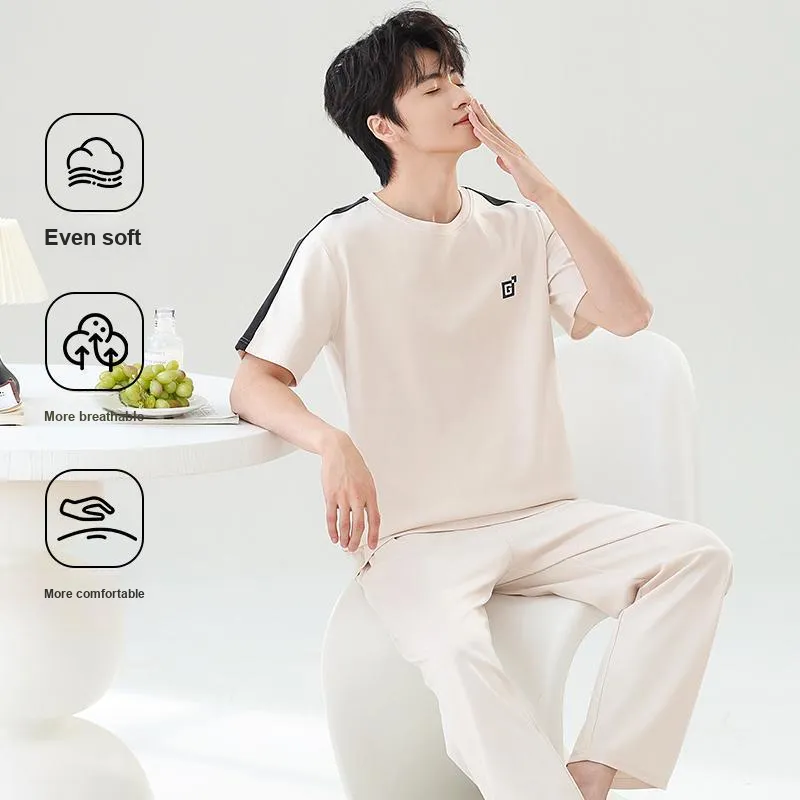Close fitting Areas Pajama Set Men's-5
