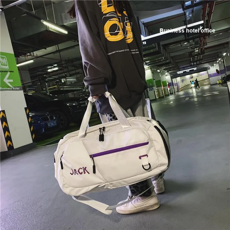 PULUWIRR Oxford Gym Bag Medium Size Unisex White, Black-33