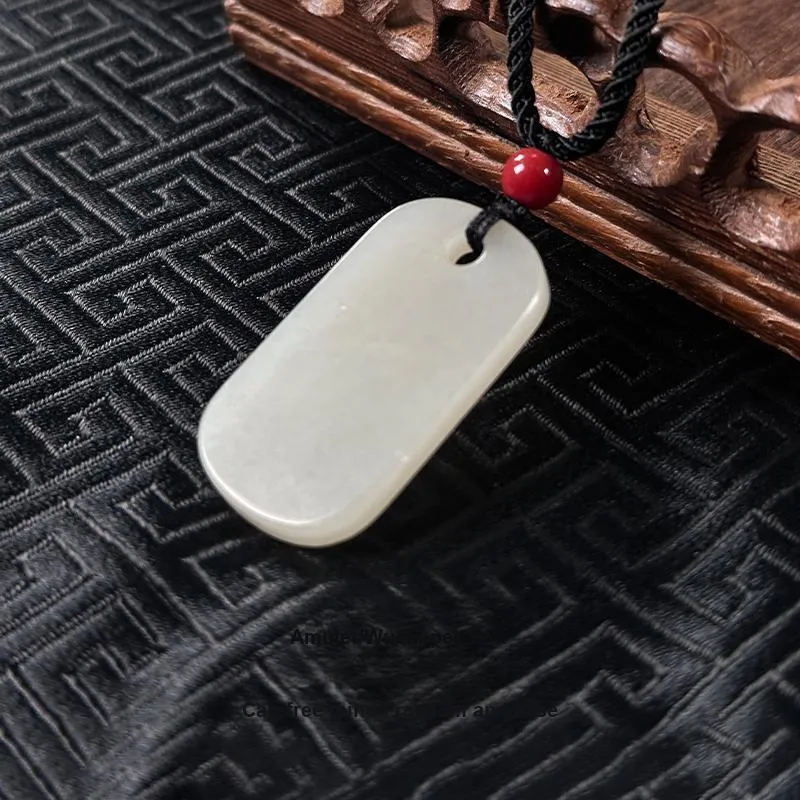 CHOW TAI SENG Hetian Jade Necklace Pendant White Jade/Pale Greenish White Jade Unisex-4