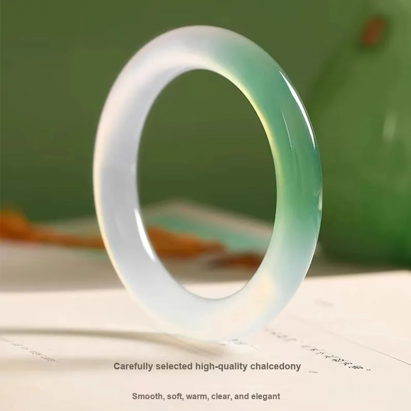 MOONS FAME Chalcedony Jade Bangles Women's-5