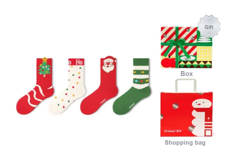 Primeet Mid Calf Socks Unisex Box 4 Pack-3