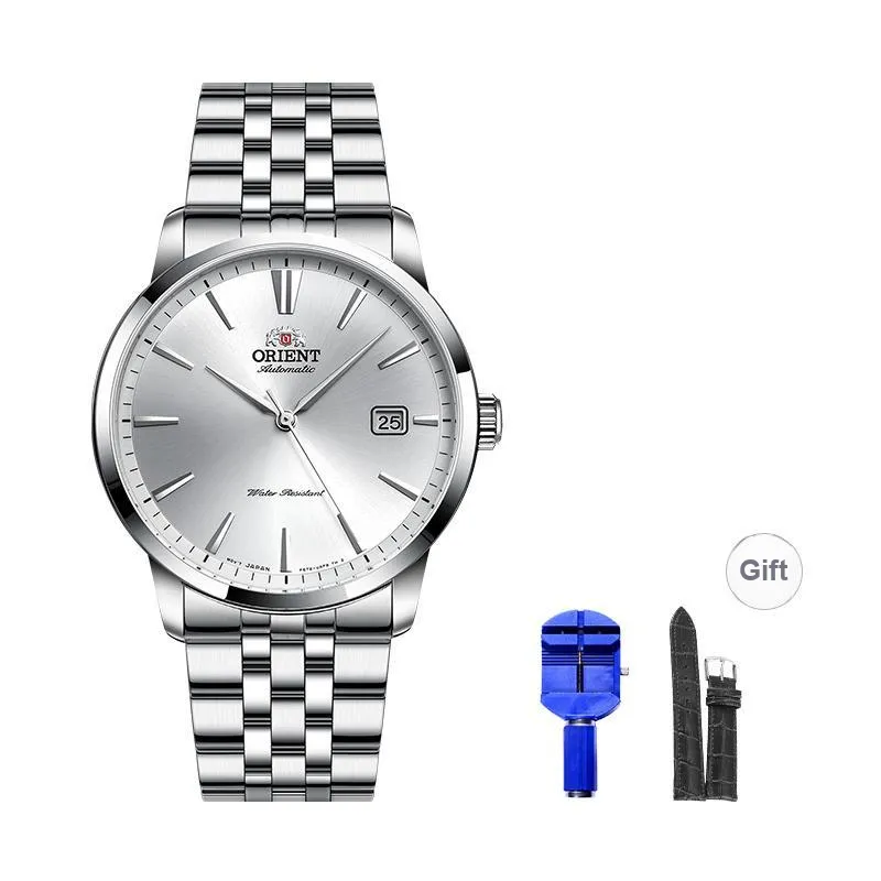 ORIENT Automatic Mechanical Movement Stainless Steel Watchband Watch Men
s Watches Silver Dial