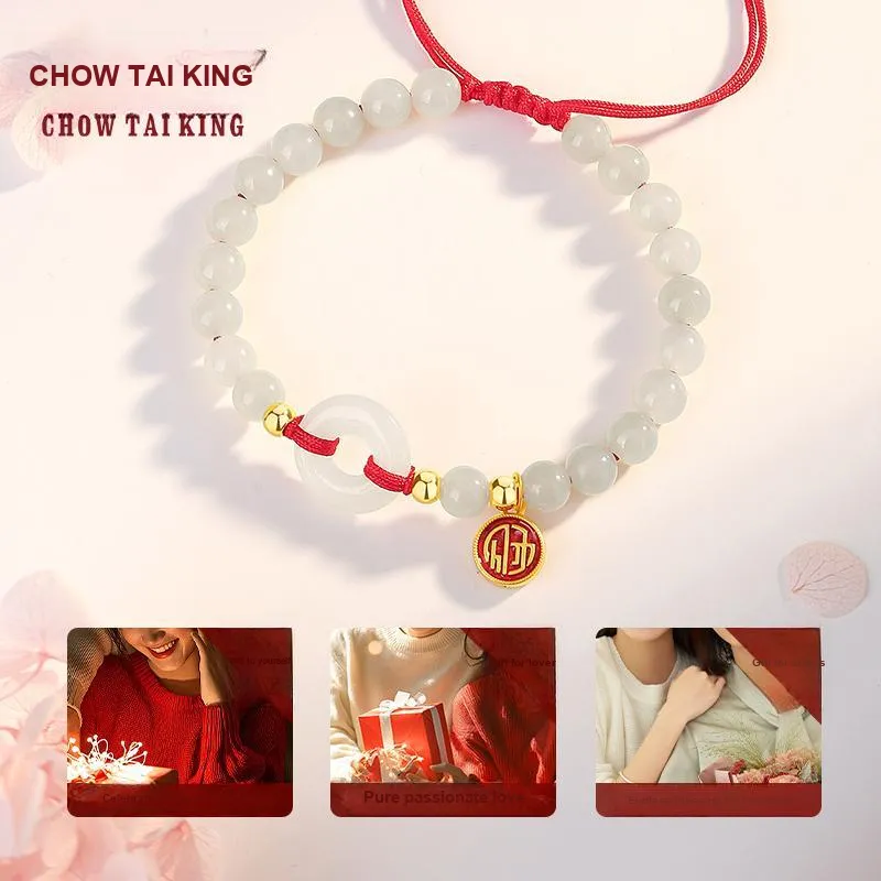 CHOW TAI KING Hetian Jade Bracelets White Jade/Pale Greenish White Jade Women's-4