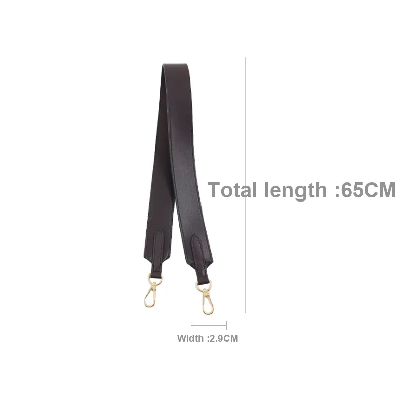 Cow Leather Bag Shoulder Strap Women's Dark Brown-1