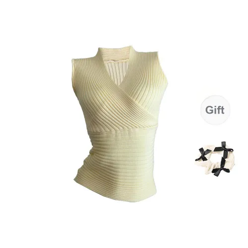 TORIGHT Tank Tops Women's Yellow+Bowknot Hair Tie Comes With