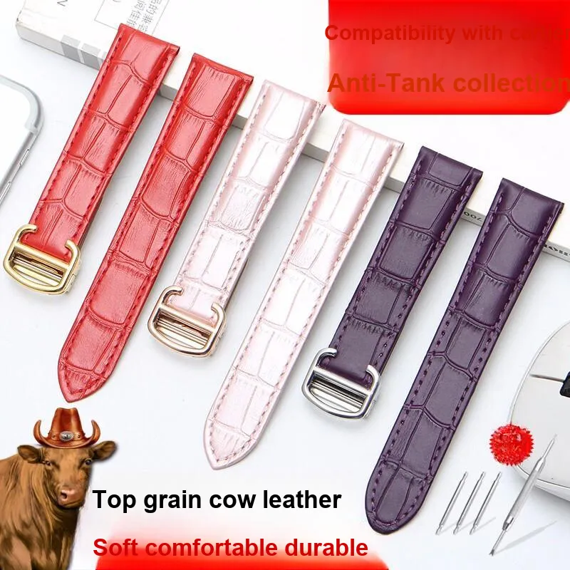 Gangjue Cartier Compatibility Watch Band Genuine Leather Material-54
