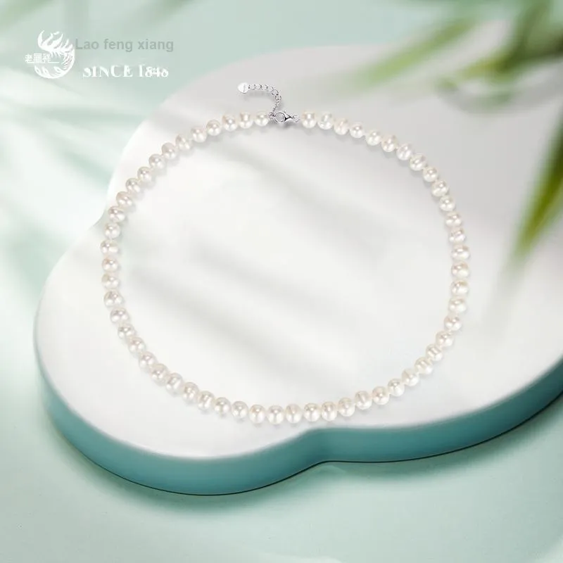 Lao Feng Xiang Pearl Necklaces Women's-2