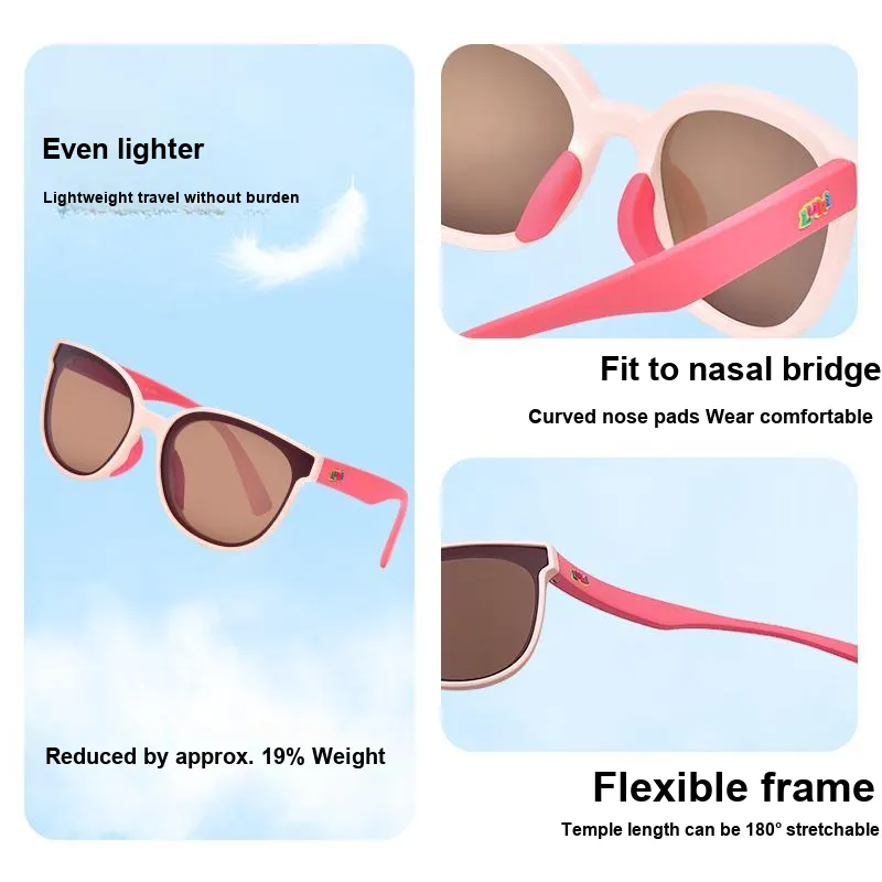 LUKI TR/Memory Plastic TPEE Thermoplastic Polyester Elastomer Oval Sunglasses Kids'-7