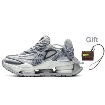 OGR R Line Shuttle Rifter Rift Runner Low Top Chunky Sneakers Unisex Laser Silver