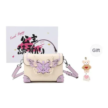 BUHOWE PU Handbag Women's White & Purple