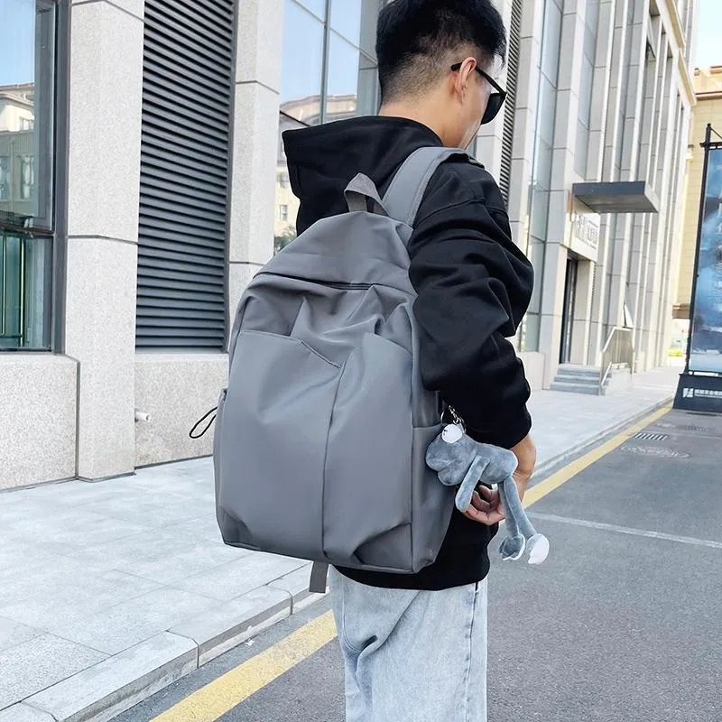 BUBM Nylon Backpack Regular Unisex Black/White/Gray/Red-15