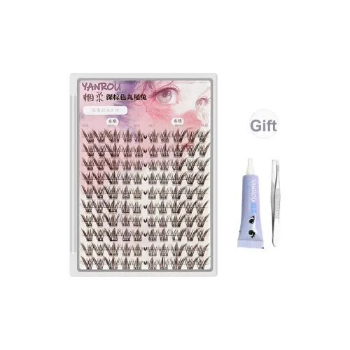 YANROU Темно-кофейный Nine Ласточкин хвост Кролик Лиса Стиль Накладные ресницы Один Cluster Укрепляющий Стиль Естественный Увеличивающий Стиль