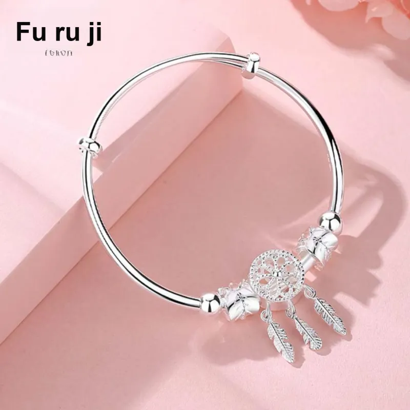 Fu Ru Ji S999 Fine Silver Bangles Women's-2