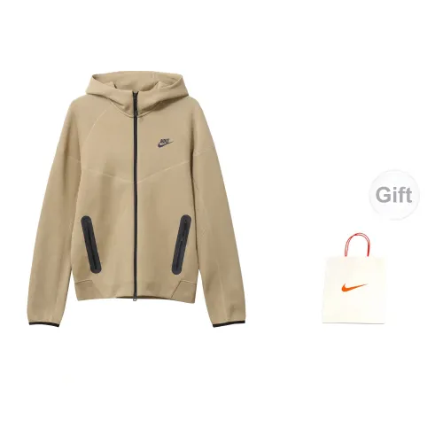 Nike Sportswear Tech Fleece Jackets Men Khaki+Gift Bag