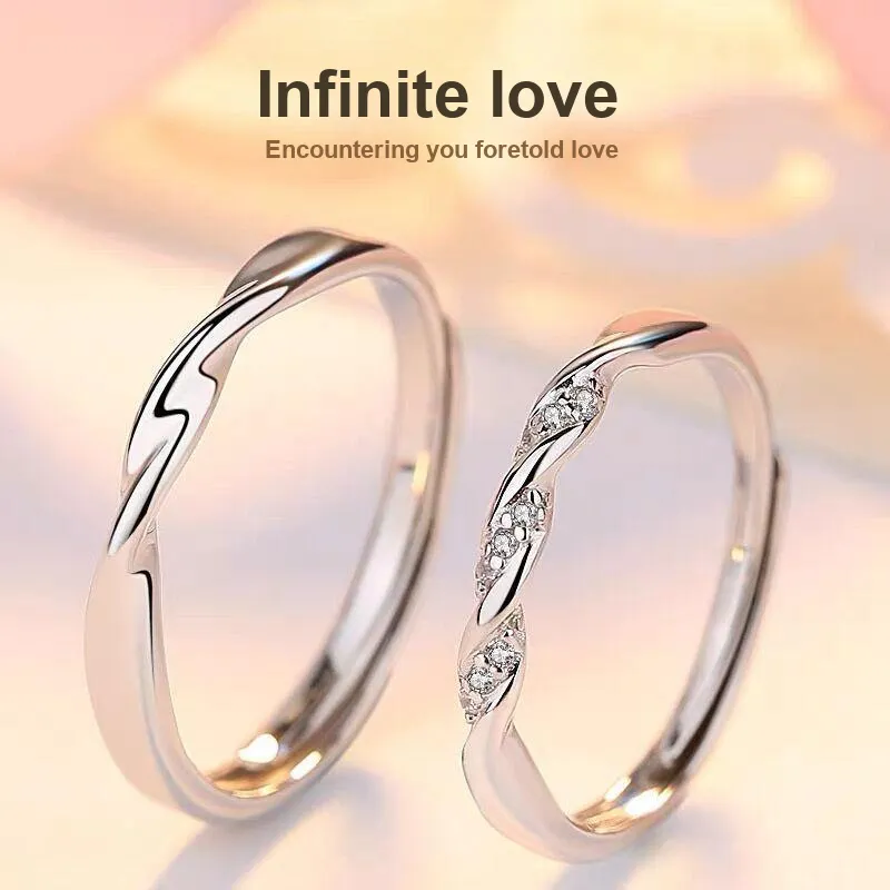 KADER Love Frequency Series 925 Sterling Silver Rings Unisex Silver-2