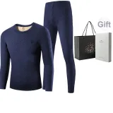 Wool Set (Blue) Wool Thermal/Double-Layer Thickened