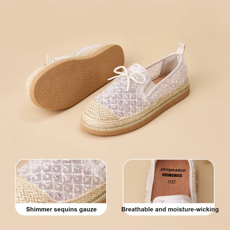 Joy&Mario Espadrilles Women's Black/Gold/Ecru-25