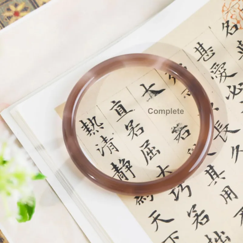 Clear Snow Chalcedony Jade Bangles Unisex-6