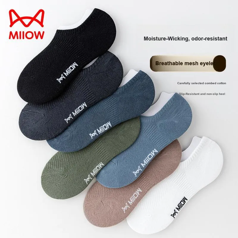 MIIOW No-Show Socks Men's 5 Pack Mixed Color-3