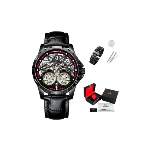 VODOY Автоматический Механический Механизм Мужские Часы 43 мм Скелет