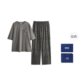 Peninsula City Pajama Set Men's Gift Box Set Dark Gray